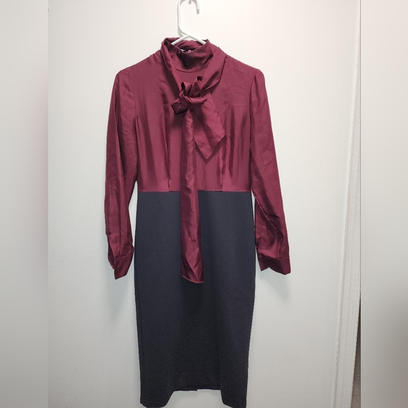 Ted Baker London Burgundy & Black Dress size 2 - Picture 2 of 9